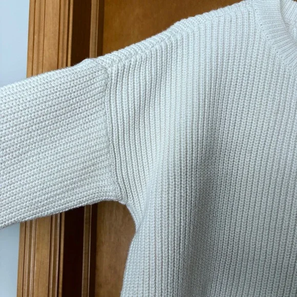 Duluth Trading Co Cream Knit Sweater Size S Cotton‎ Blend Cozy Casual Top - Picture 5 of 11